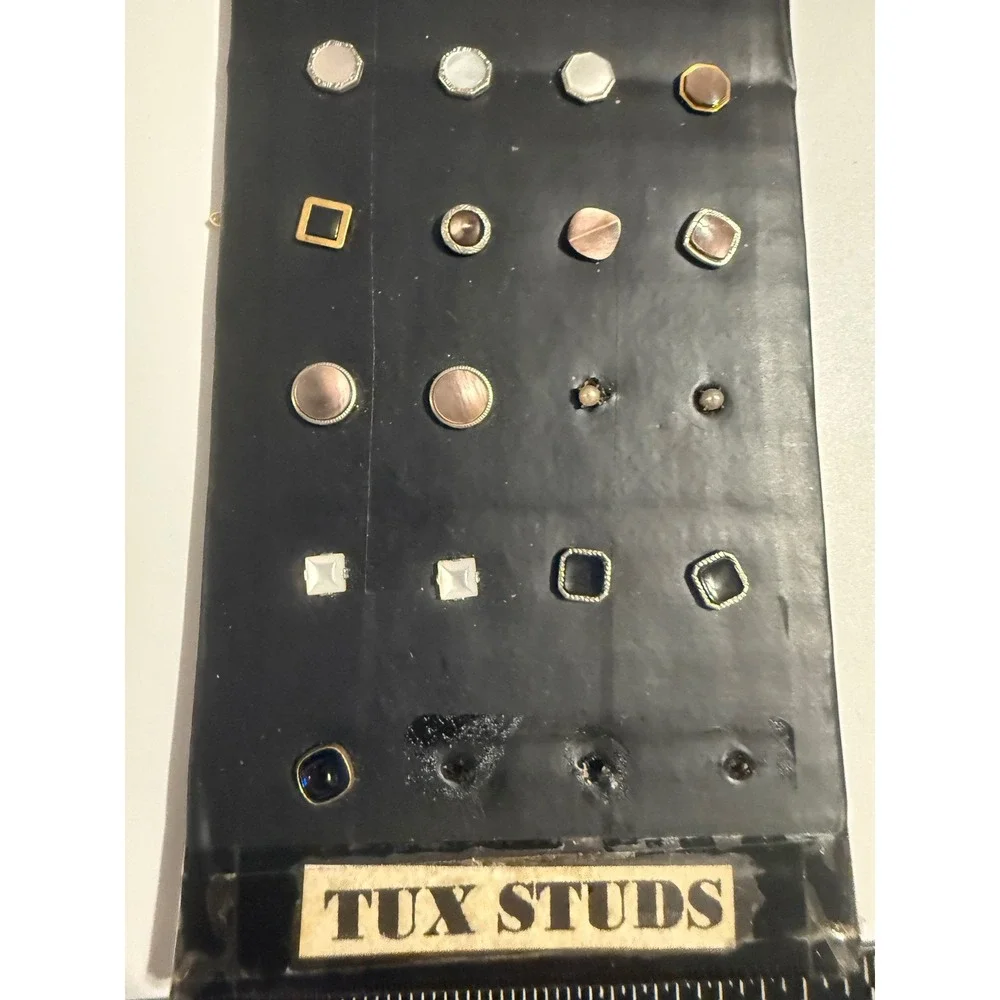 Vintage Tuxedo Shirt Studs Lot Assorted Mother of Pearl Onyx Formal Wear 25pc
